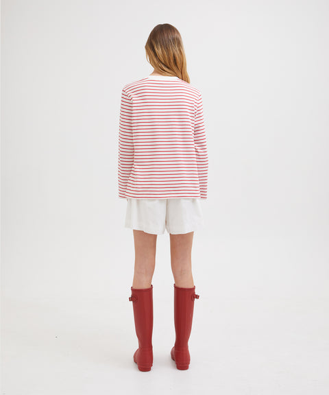 Cotton Striped Long Sleeve Top
