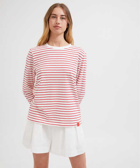Cotton Striped Long Sleeve Top