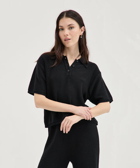 Polo en tricot rayé