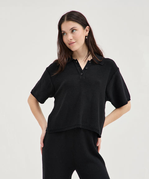 Polo en tricot rayé