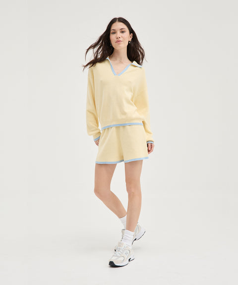 Polo en tricot contrasté