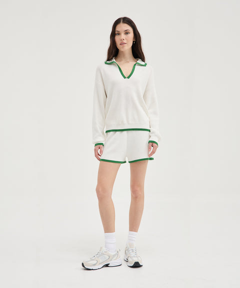 Polo en tricot contrasté