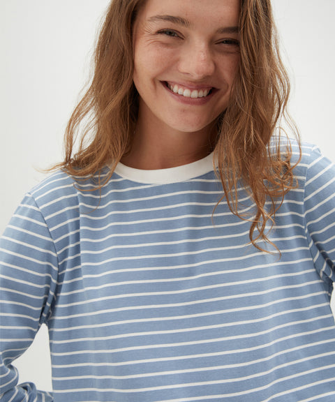 Cotton Striped Long Sleeve Top
