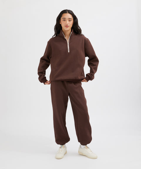 Contrast Half Zip Sweat