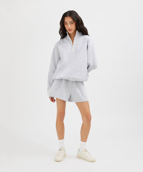 Contrast Half Zip Sweat