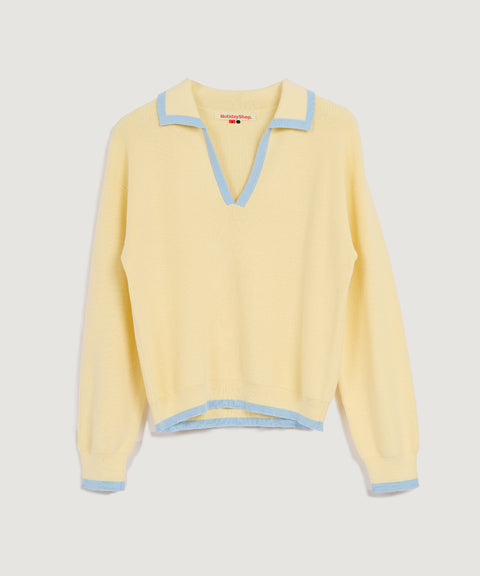 Polo en tricot contrasté
