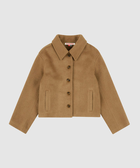 Wool Blend Crop Coat