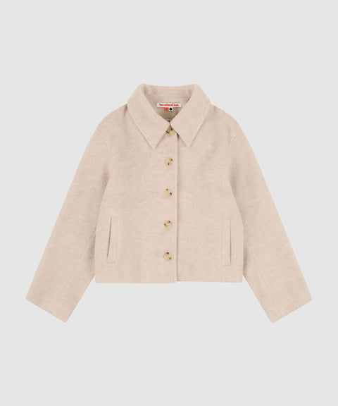 Wool Blend Crop Coat